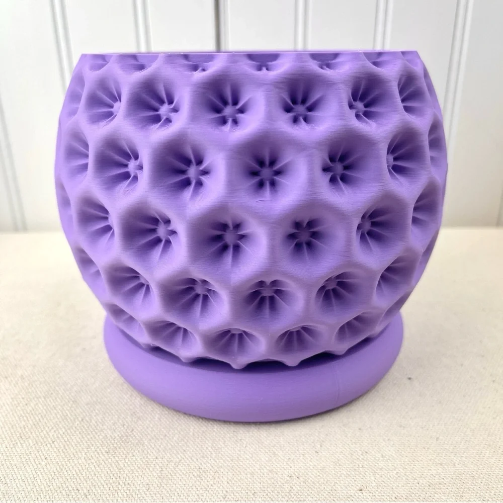 Modern Geometric Planter with Drainage Tray, Starry Planter Pot, Flower Pot